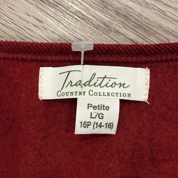 TRADITION Country collection women cardigan L petite  red vintage embroidery - Picture 6 of 8